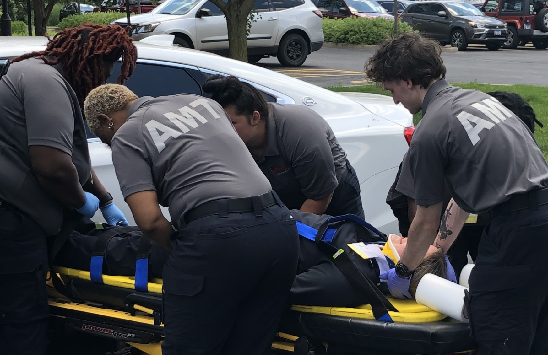 EMT students practice their skills